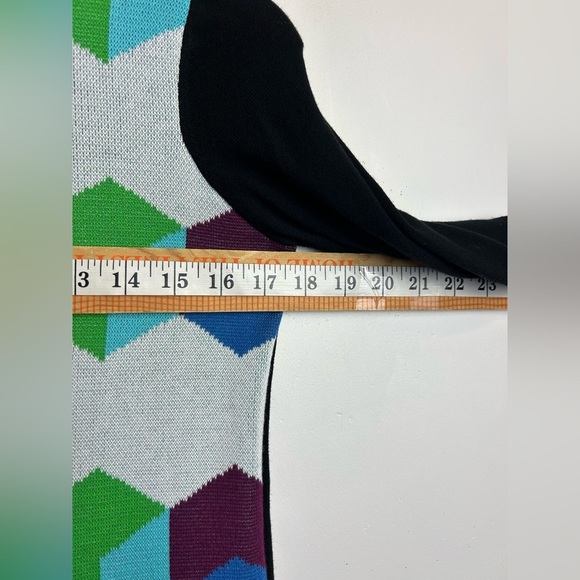 TIBI Xs Geometric Pattern Long Sleeve Sweater Dress Women Old Money Modal cotton - Picture 12 of 15